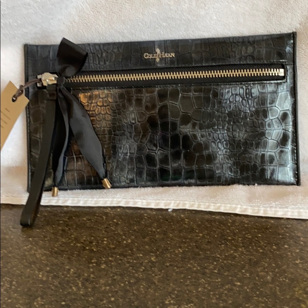Black Cole Haan evening bag NWT